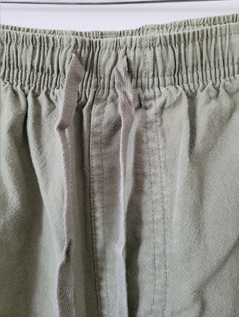 Karen Scott 100% Cotton Olive Green Cropped Drawstring Pants 2X - Picture 8 of 10